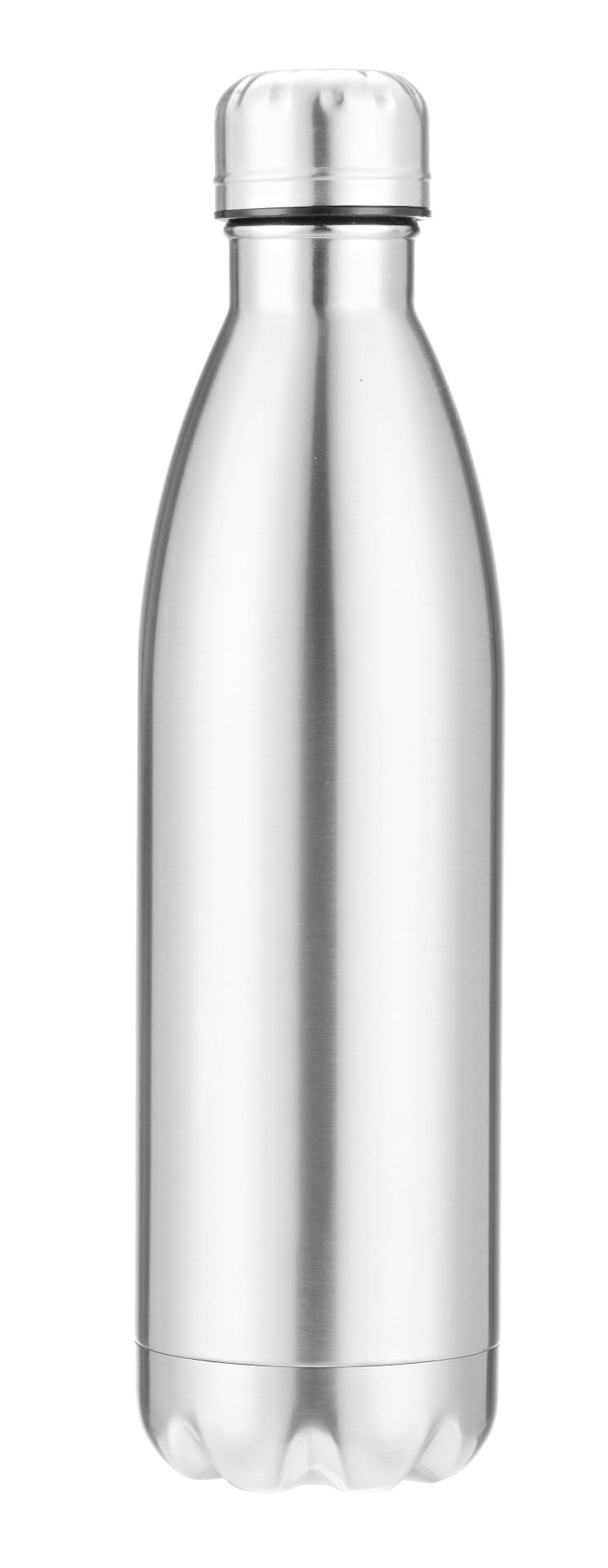 Vakuumflasche aus gebürstetem Edelstahl 0,5 L mit Schraubverschluss.