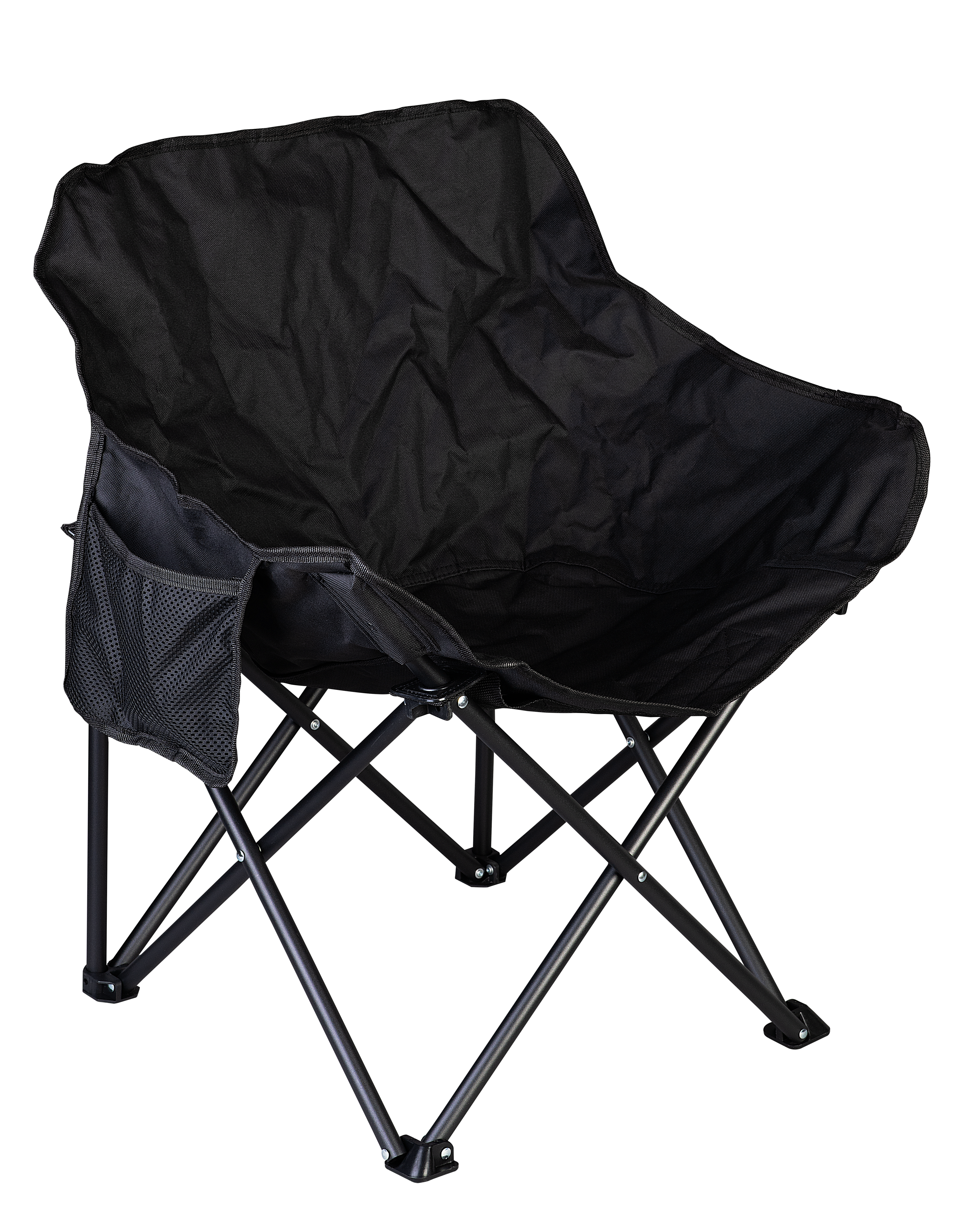 Campingsessel schwarz zum Zusammenklappen mit praktischer Transporttasche