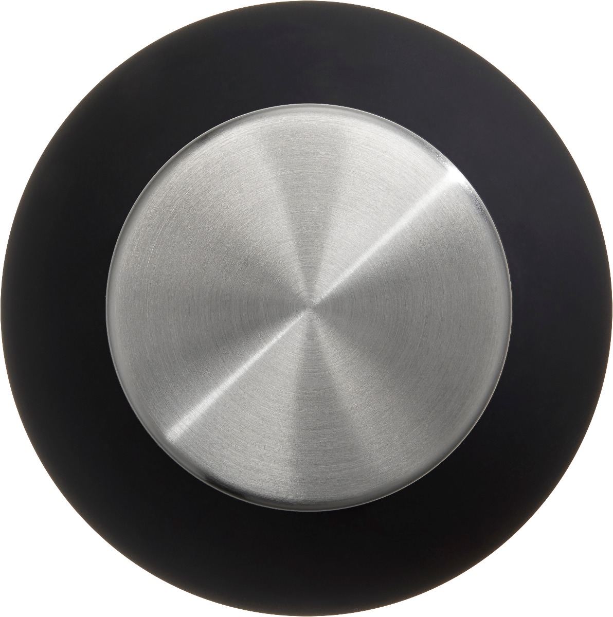 Deckel der schwarzen Vakuumflasche aus Edelstahl.