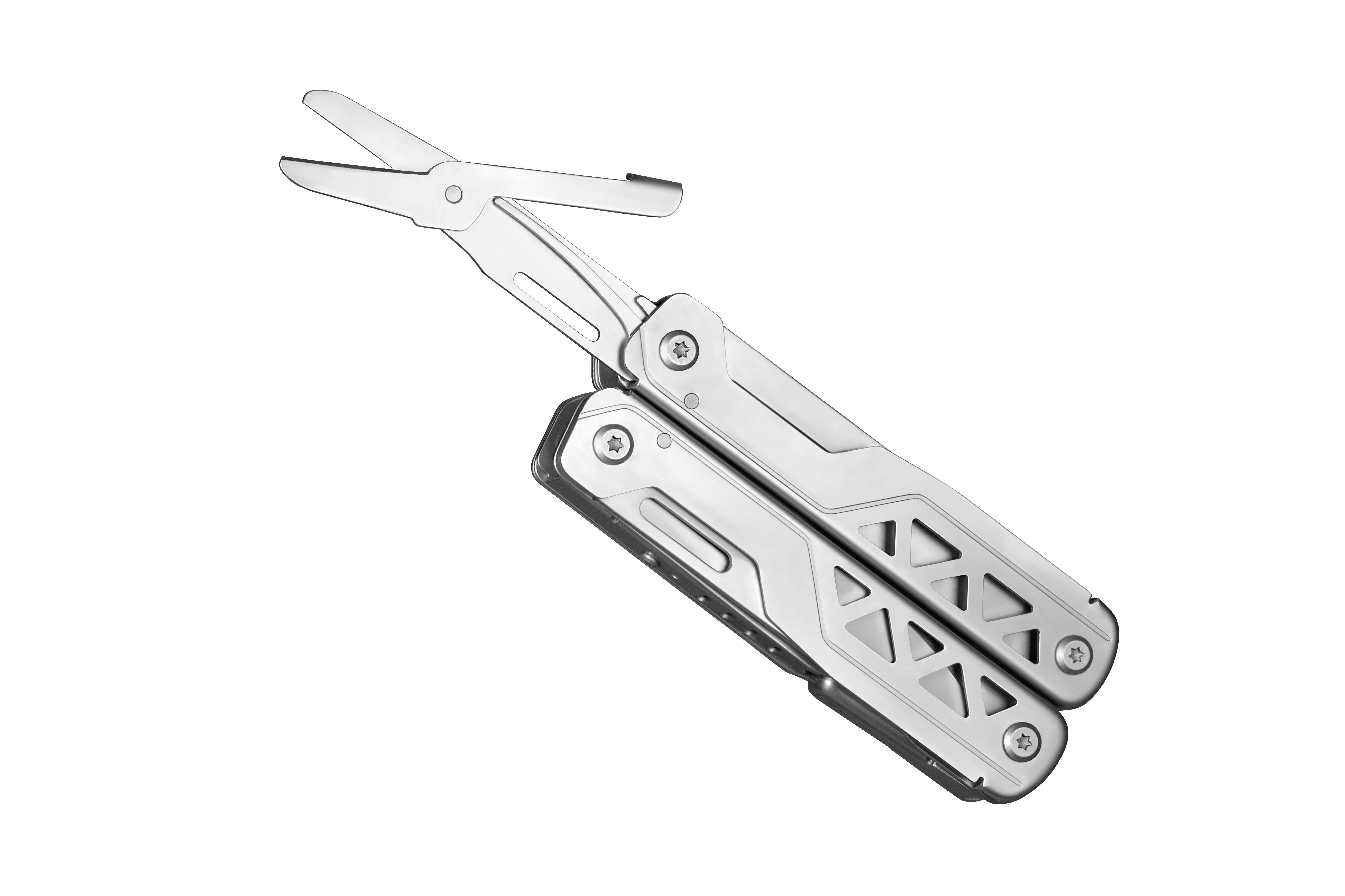 Multitool, das mit der Schere dargestellt ist.
