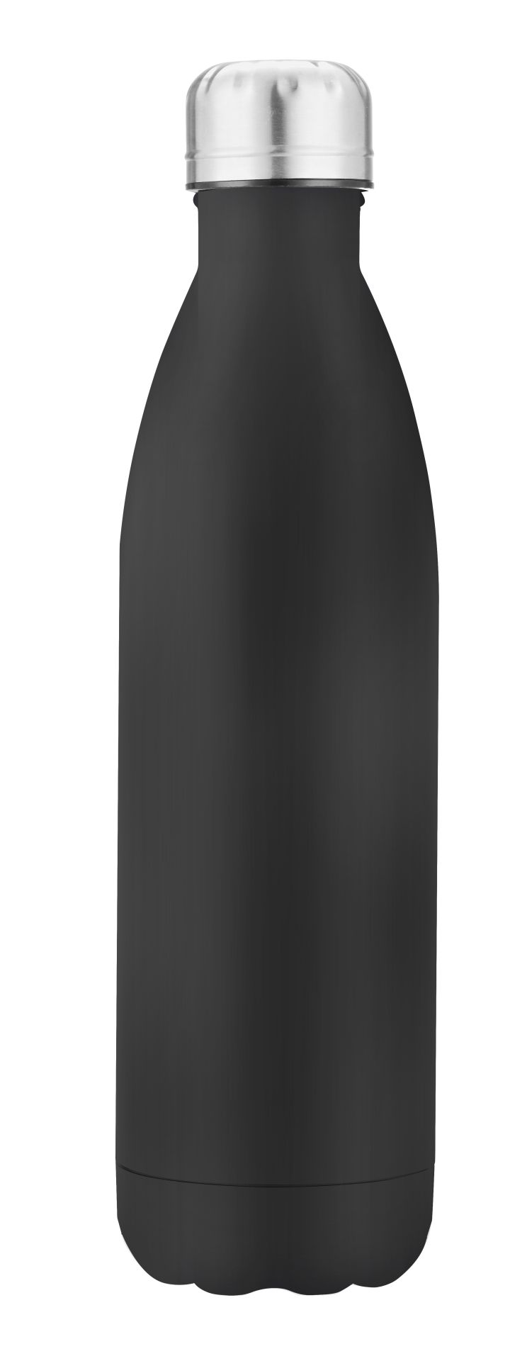 Schwarze Vakuum Flasche 0,5L mit Schraubverschluss.
