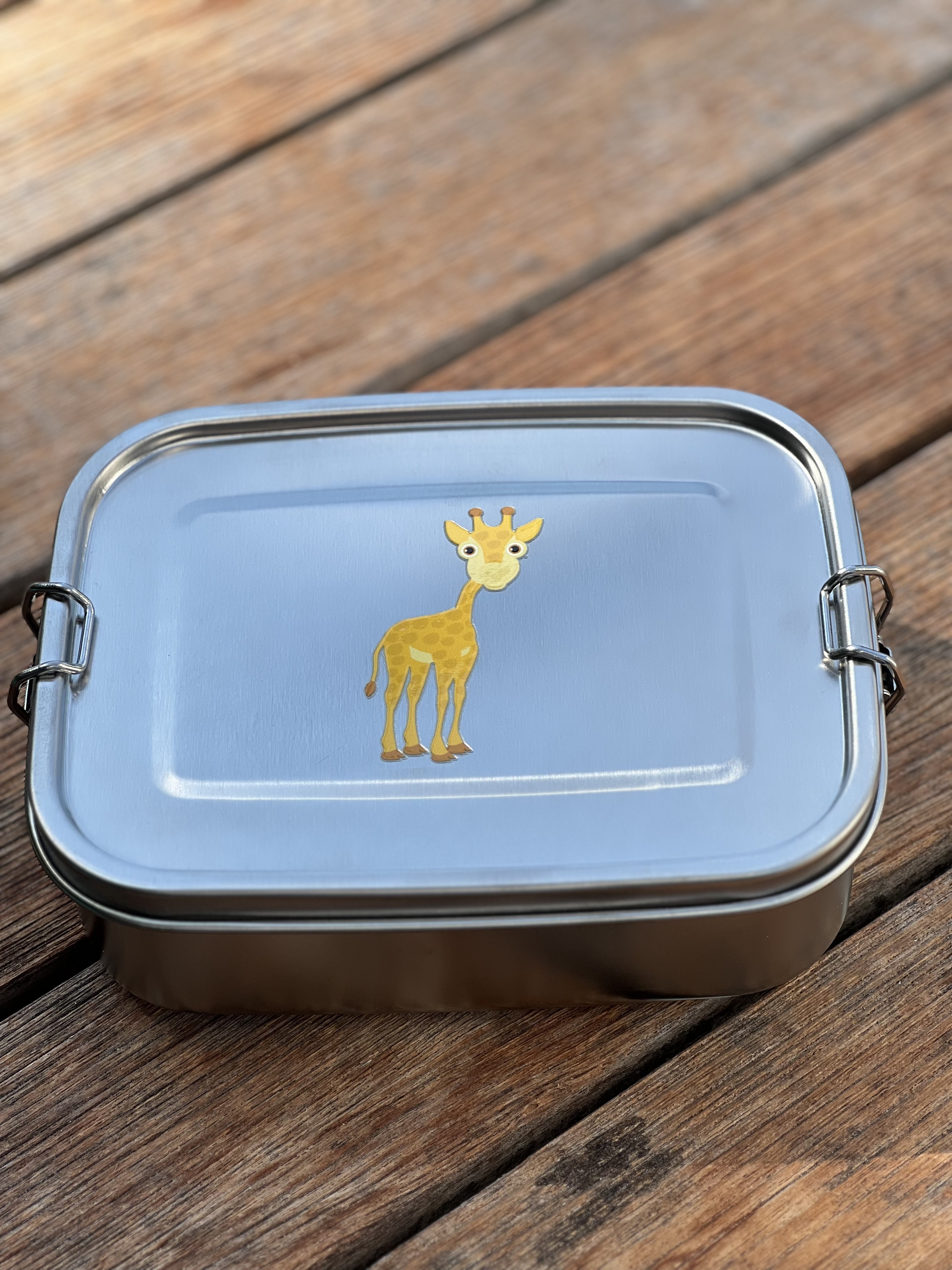 Kiddy Lunchboxen Set, abgebildet ist die Lunchbox mit der Giraffe.