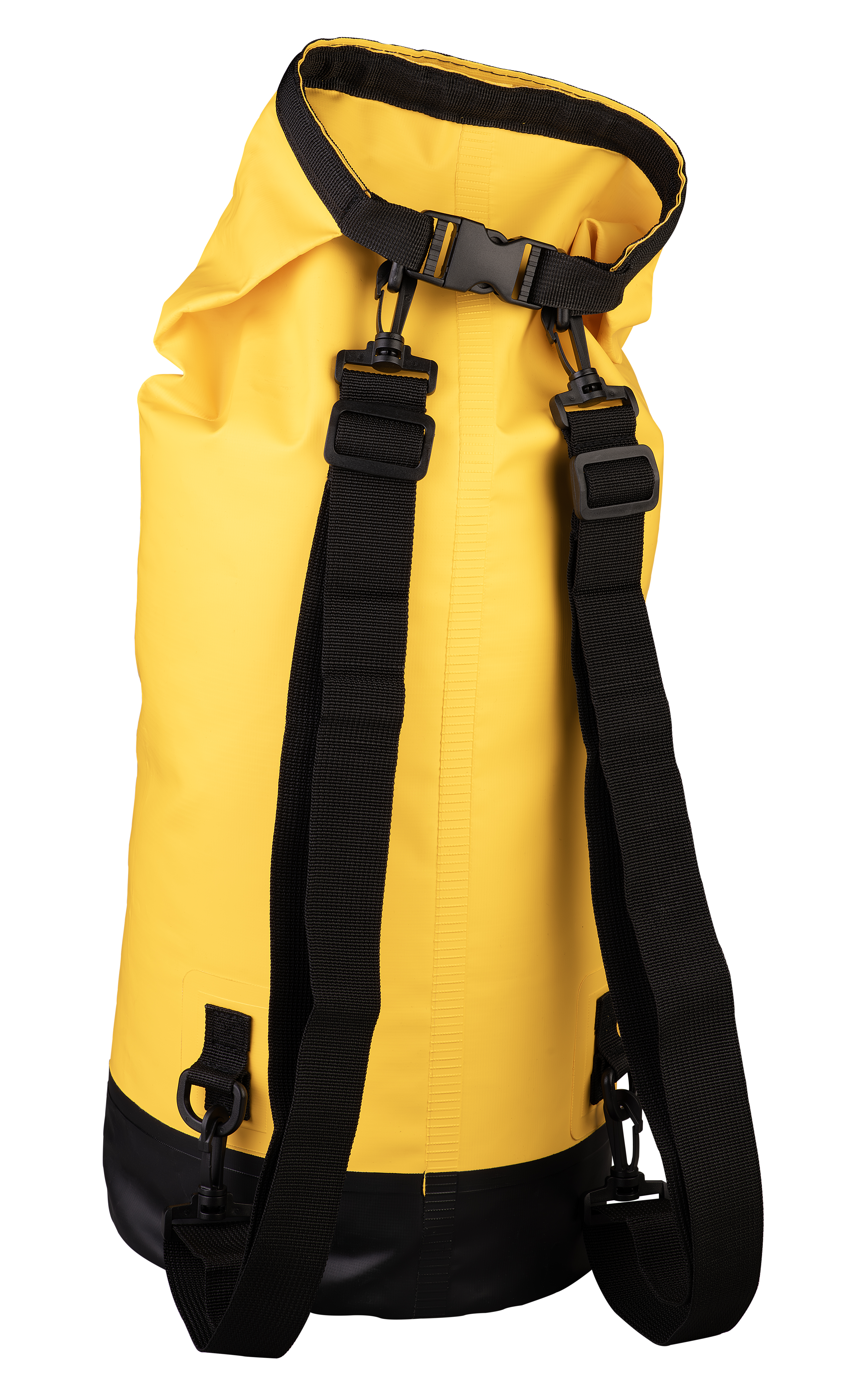 Safepack gelb  20 L wasserdicht aus PVC-Plane mit Rucksackriemen, Reflektor und wasserdichtem Reißverschlussfach