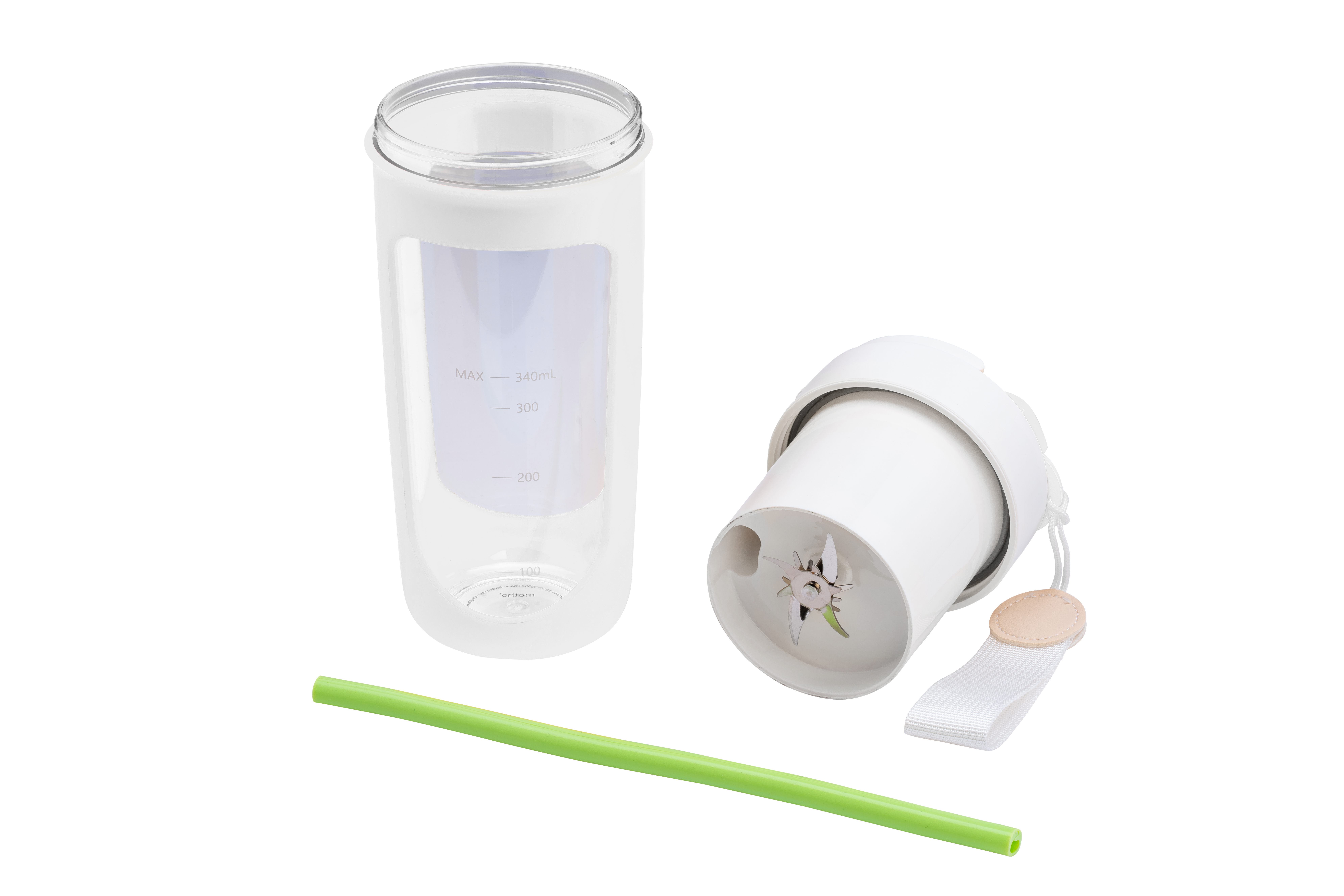Blender 340 ML portabel mit leistungsstarkem 55W Motor, Edelstahlmessern und Sicherheitsverriegelung