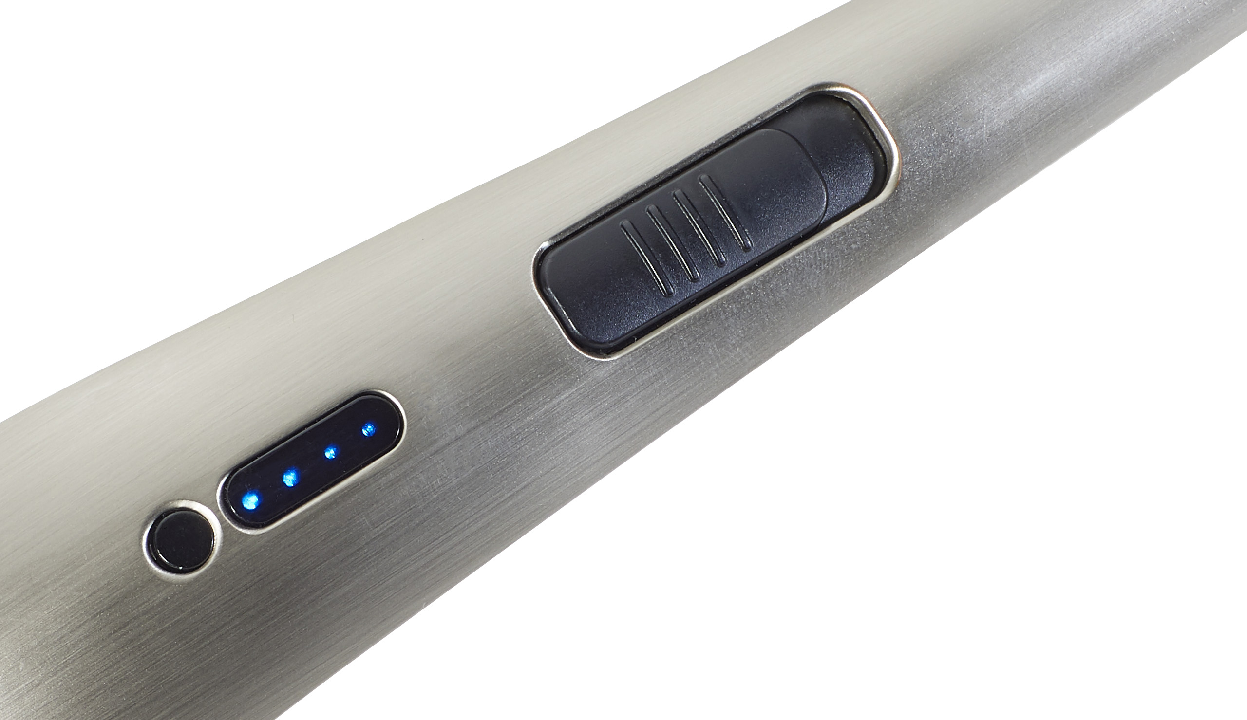 Ladestandsanzeige des wiederaufladbaren Lichtbogen-Stabfeuerzeuges mit USB-Kabel.
