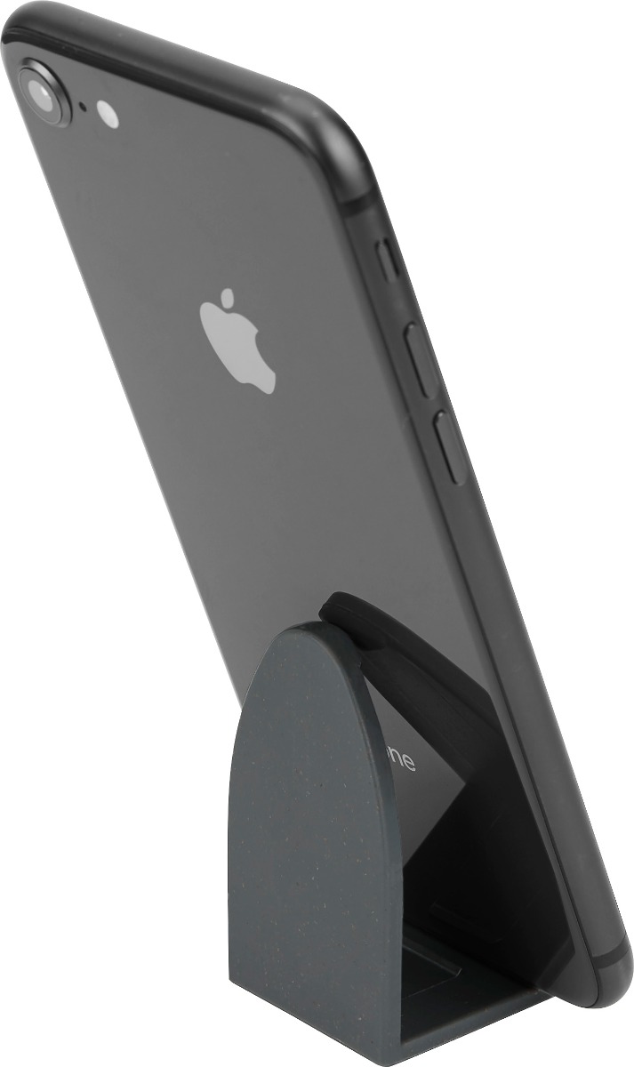 Smartphonehalter mit Smartphone, der zu der Lunchbox mit Elastikband und Smartphonehalter gehört.