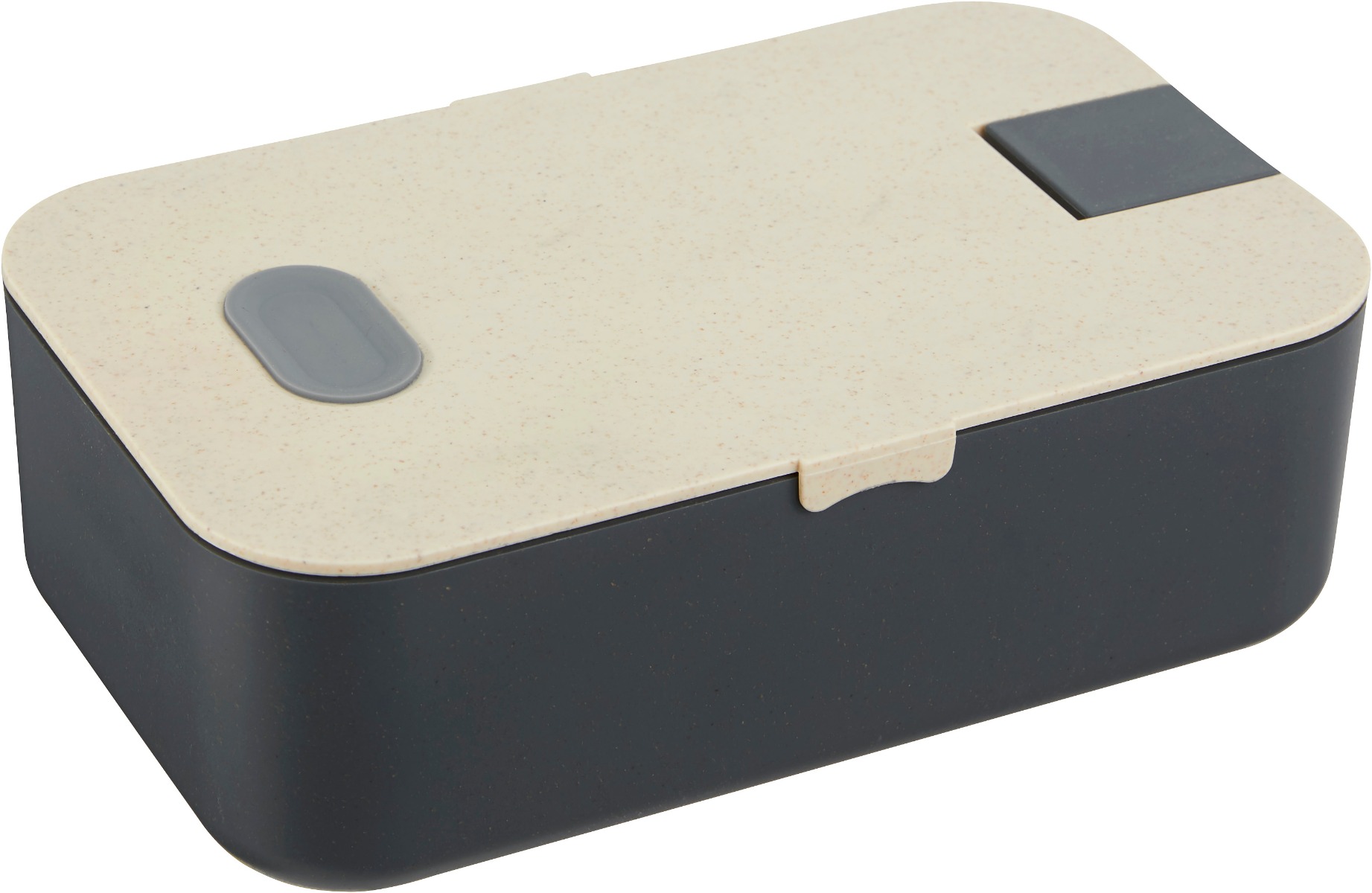 Nachhaltige Lunchbox mit Smartphonehalter und Elstikband, dargestellt ohne das Elastikband.