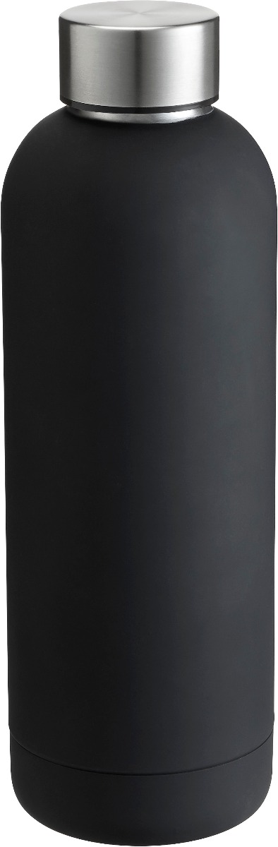 Vakuumflasche in schwarz 0,55L aus Edelstahl mit Schraubdeckel.